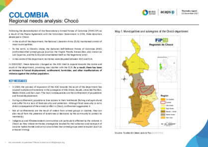 Colombia: Regional needs analysis - Chocó
