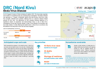 DRC: Ebola outbreak in Nord Kivu
