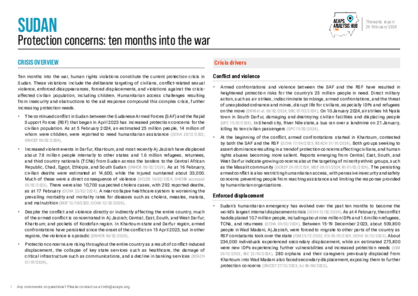 Sudan: protection concerns ten months into the war