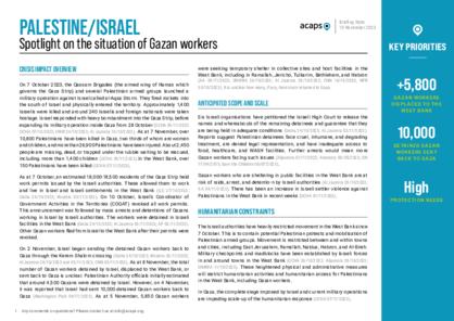 Palestine/Israel: Spotlight on the situation of Gazan workers 