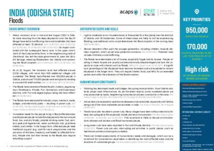India: floods in Odisha state