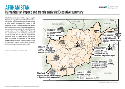Afghanistan: Humanitarian impact and trends analysis | Executive summary