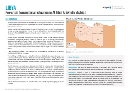 Libya: pre-crisis humanitarian situation in Al Jabal Al Akhdar district