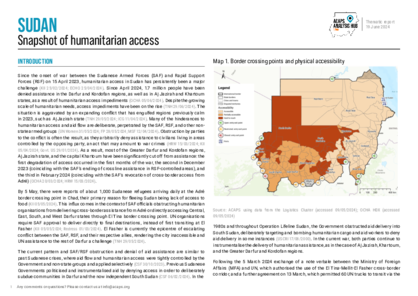 Sudan: snapshot of humanitarian access