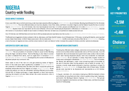 Nigeria: country-wide flooding