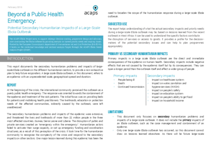 Beyond a Public Health Emergency: Potential Secondary Humanitarian Impacts of a Large-scale Ebola Outbreak