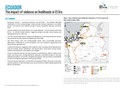 Ecuador: the impact of violence on livelihoods in El Oro