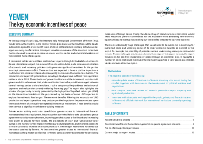Yemen: Key economic incentives of peace