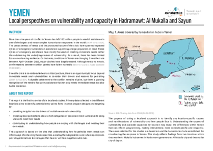 Yemen: Local perspectives on vulnerability and capacity in Hadramawt