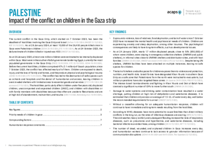 Palestine: impact of the conflict on children in the Gaza Strip
