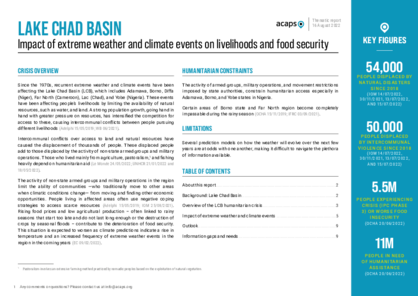 Lake Chad Basin: Impact of extreme weather & climate events on food security