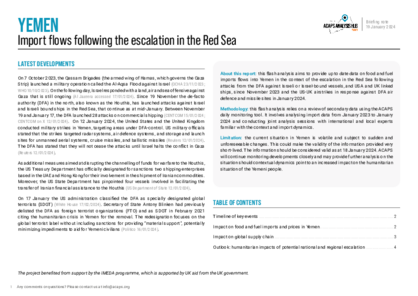 Yemen: import flows following the escalation in the Red Sea