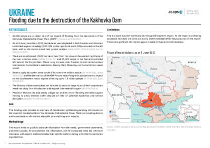 Ukraine: Flooding due to the destruction of the Kakhovka Dam