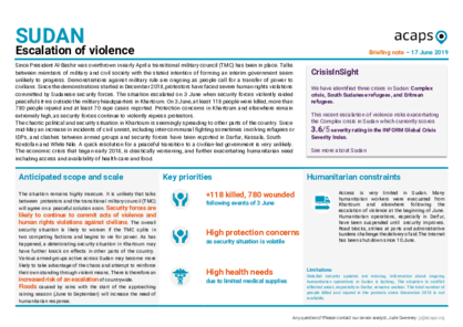 Sudan: Escalation of violence