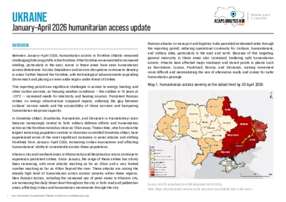 Ukraine: January–April 2026 humanitarian access update