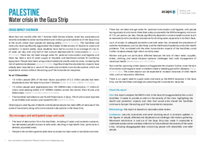 Palestine: water crisis in the Gaza Strip