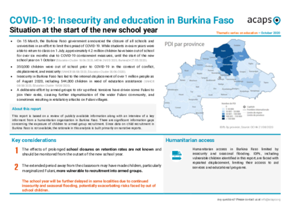 Burkina Faso: COVID-19, insecurity and education 