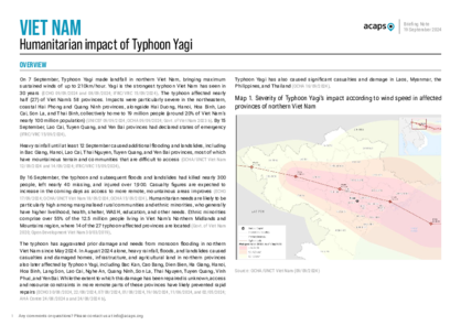 Vietnam: humanitarian impact of Typhoon Yagi