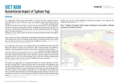 Vietnam: humanitarian impact of Typhoon Yagi