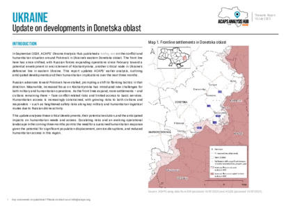 Ukraine: update on developments in Donetska oblast