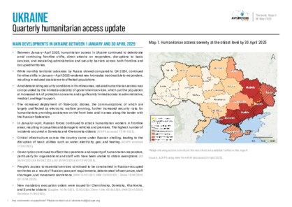 Ukraine: quarterly humanitarian access update (Q1 2025)