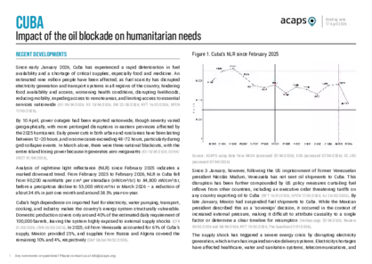 Cuba: impact of the oil blockade on humanitarian needs