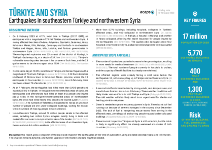 Earthquakes in southeastern Türkiye and northwestern Syria