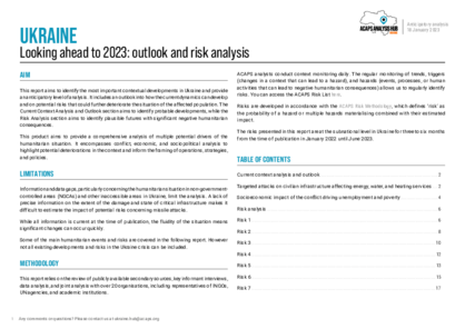 Ukraine: outlook and risk analysis for 2023