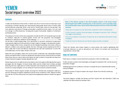 Yemen: Social impact overview 2022