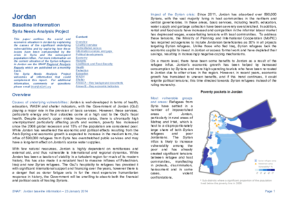 Syria Needs Analysis Project: Jordan