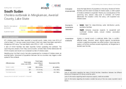 South Sudan: cholera outbreak