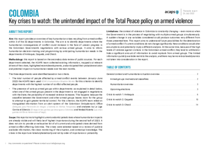 Colombia: the unintended impact of the Total Peace policy on armed violence
