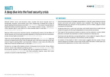 Haiti: a deep dive into the food security crisis