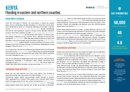 Kenya: flooding in eastern and northern counties