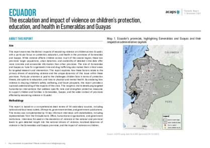 Ecuador: The escalation and impact of violence on children