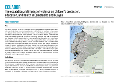 Ecuador: The escalation and impact of violence on children