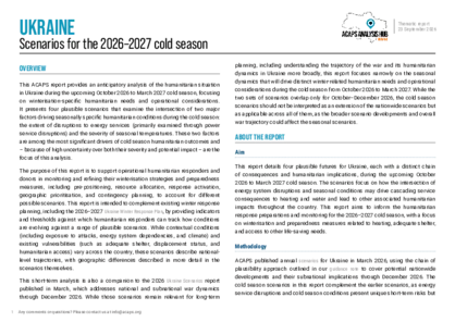 Ukraine: Scenarios for the 2026–2027 cold season Ukraine: Scenarios for the 2026–2027 cold season