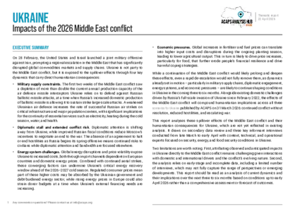 Ukraine: impacts of the 2026 Middle East conflict