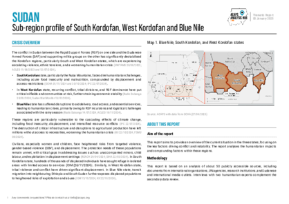 Sudan: sub-region profile of South Kordofan, West Kordofan and Blue Nile