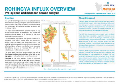 Rohingya Influx Overview: pre-cyclone and monsoon season analysis