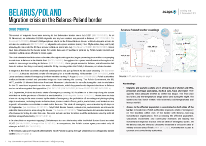 Migration crisis on the Belarus-Poland border