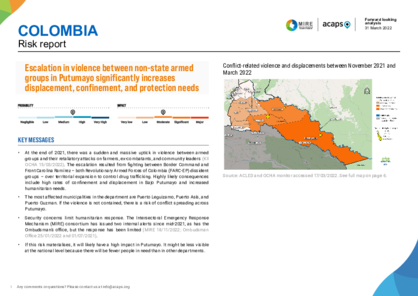 Colombia: Escalation of violence in Putumayo