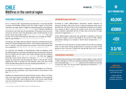 Chile: wildfires in the central region