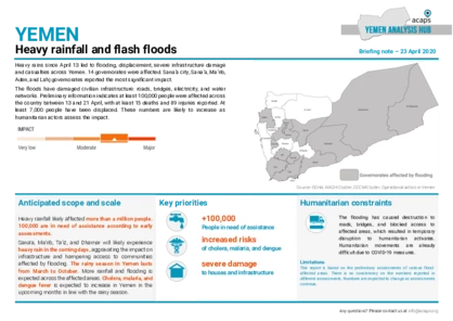 Yemen: Heavy rains and flash floods