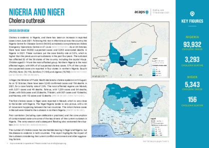 Nigeria and Niger: Cholera outbreak