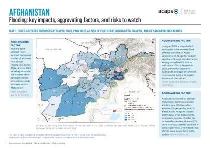 Afghanistan flooding: key impacts, aggravating factors, and risks to watch