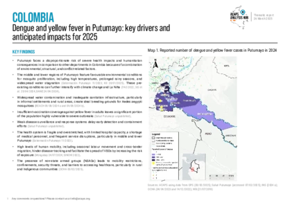 Colombia: Dengue and yellow fever in Putumayo - key drivers and anticipated impacts for 2025