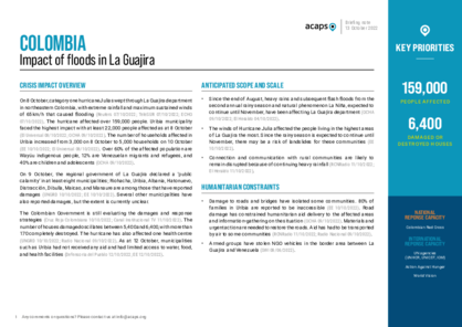 Colombia: Impact of floods in La Guajira 