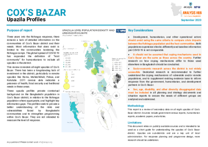 Bangladesh: Upazila Profiles in Cox's Bazar 