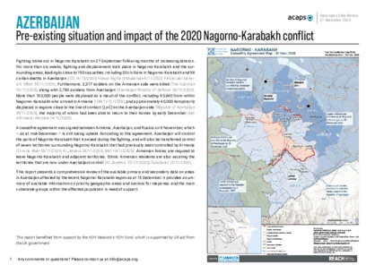 Pre-existing situation and impact of the 2020 Nagorno-Karabakh conflict